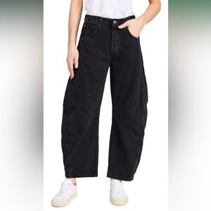 Free People Black Barrel Jeans
